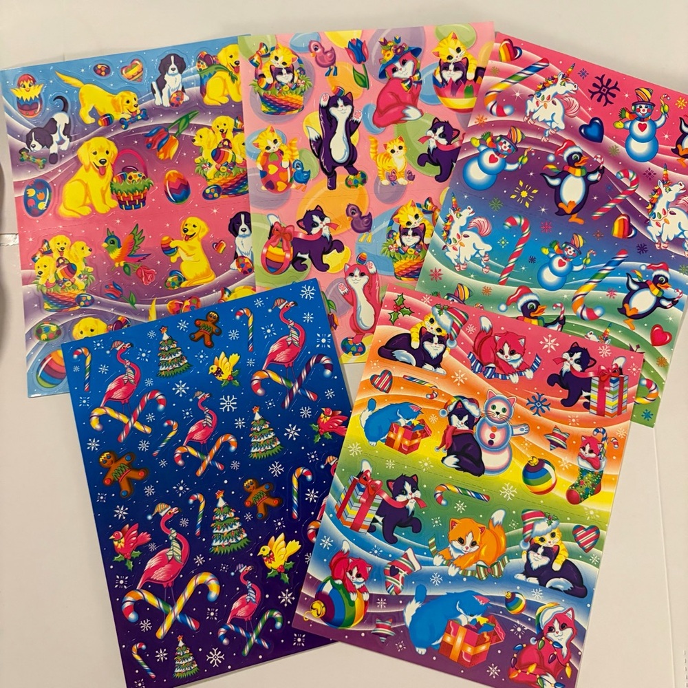 Lisa Frank Christmas and Easter Stickers